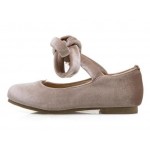 Khaki Velvet Cross Strap Ankle Lace Up Strappy Ballets Ballerina Flats Shoes